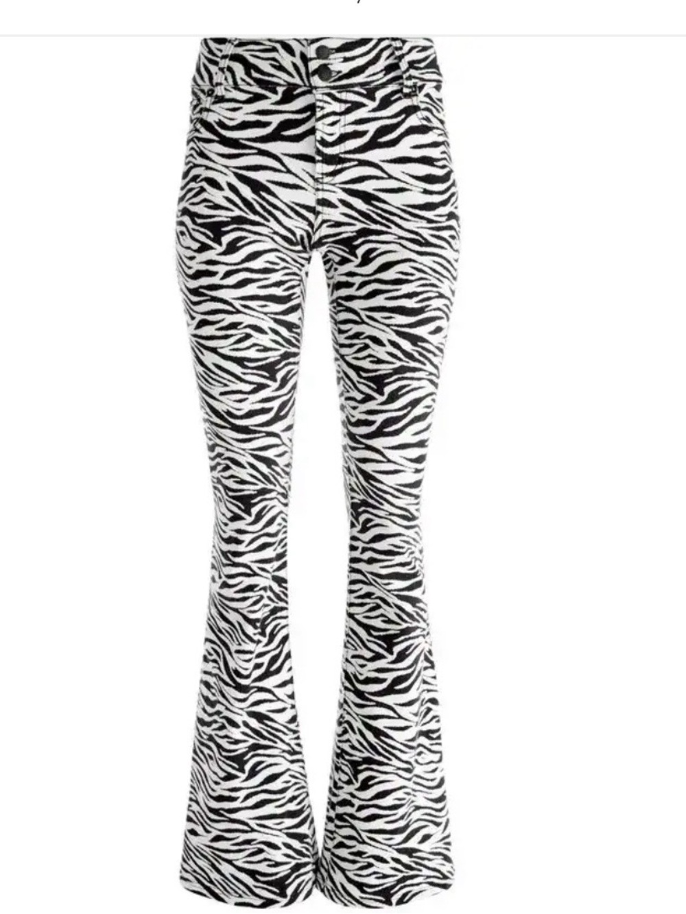 NWT- ALICE + OLIVIA Stacey Low Rise Bell in Zebra Size 26